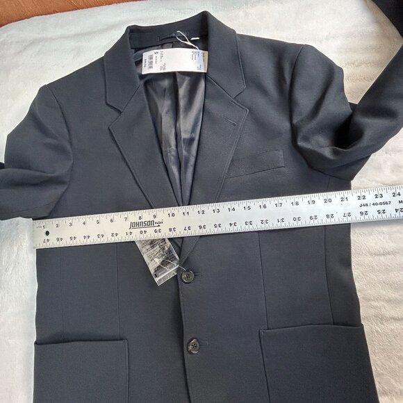 Uniqlo U Navy Mens Tailored Jacket Small Two-Button Pockets Lined Navy New $99 - Picture 7 of 8